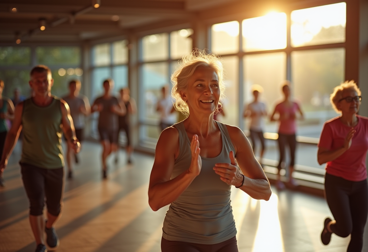 Активні люди зрілого віку займаються фітнесом